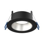 Noxion LED Spot Ares Djup ring Svart - med Inre Ring Silver | Utskärning   68mm - incl. GU10 Fitting
